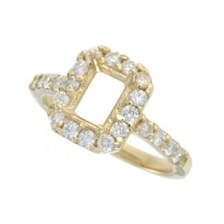 4653 Wedding Set with Diamonds in 14KT Yellow Gold