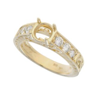 4685 Wedding Set with Diamonds in 14KT Yellow Gold