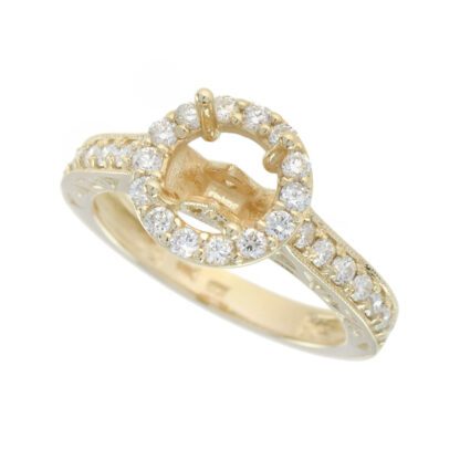 4686 Wedding Set with Diamonds in 14KT Yellow Gold