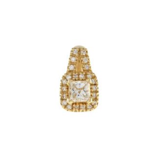0074 Pendant with Princess Diamond in 14KT Yellow Gold