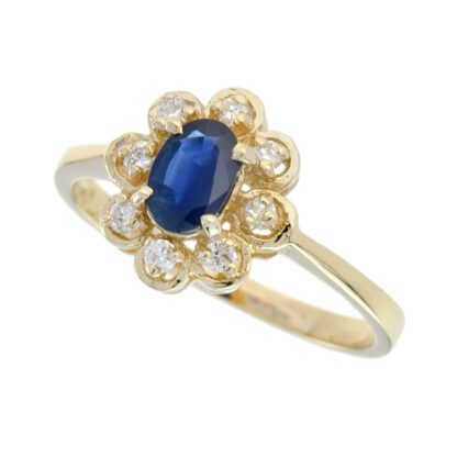 0258S Sapphire & Diamond Ring in 14KT Gold