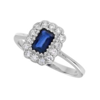 4010S-W Sapphire & Diamond Ring in 14KT Gold