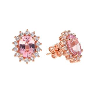 45911M Morganite & Diamond Earrings in 14KT Rose Gold