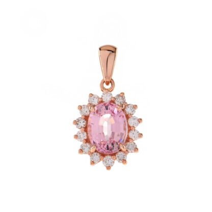 45912M Morganite & Diamond Pendant in 14KT Rose Gold