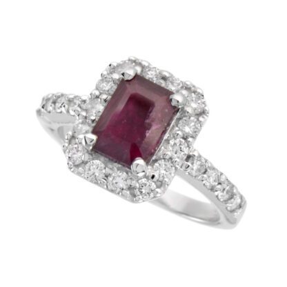 4653R Classic Ruby & Diamond Ring in 14KT White Gold