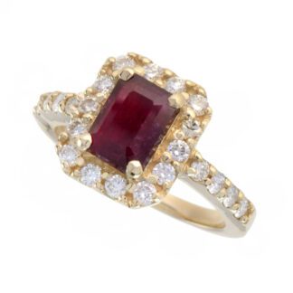 4653R-Y Classic Ruby & Diamond Ring in 14KT Yellow Gold