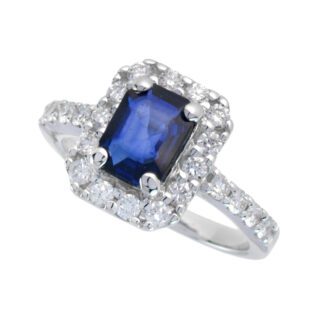 4653S Classic Sapphire & Diamond Ring in 14KT White Gold