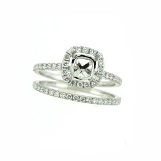 12046 Wedding Set with Diamonds in 14KT White Gold