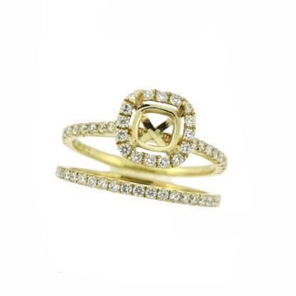 12046 Wedding Set with Diamonds in 14KT Yellow Gold