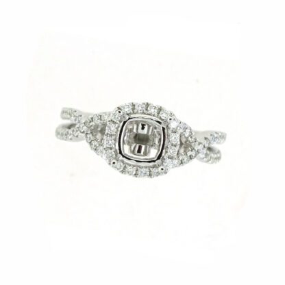 12049 Semimount with Diamonds in 14KT White Gold