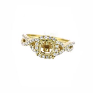 12049 Semimount with Diamonds in 14KT Yellow Gold