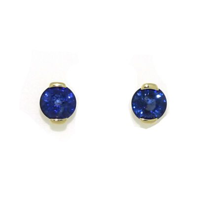 36801S Blue Sapphire Earrings in 14KT Yellow Gold