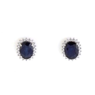 8885186S Sapphire & Diamond Earrings in 10KT White Gold