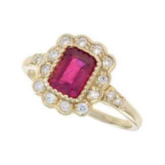 3953R-Y Vintage Ruby & Diamond Ring in 14KT Gold