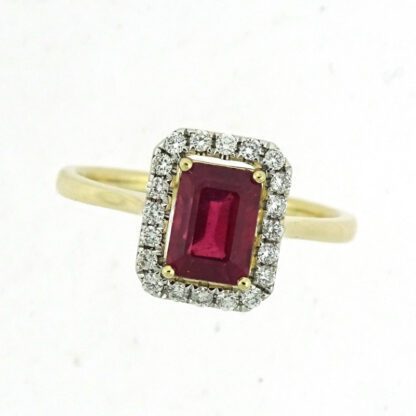 877875R-Y Classic Ruby & Diamond Ring in 14KT Yellow Gold