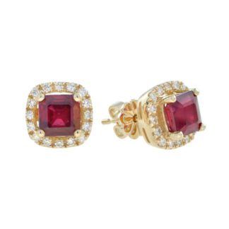 44901R-Y Classic Ruby & Diamond Earrings in 14KT Yellow Gold