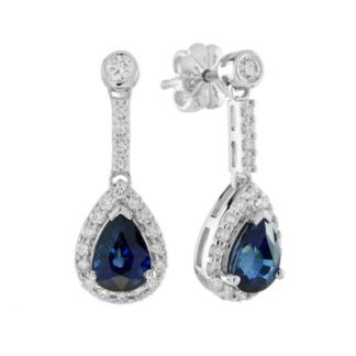 20831S Vintage Sapphire & Diamond Dangle Earrings in 14KT Gold