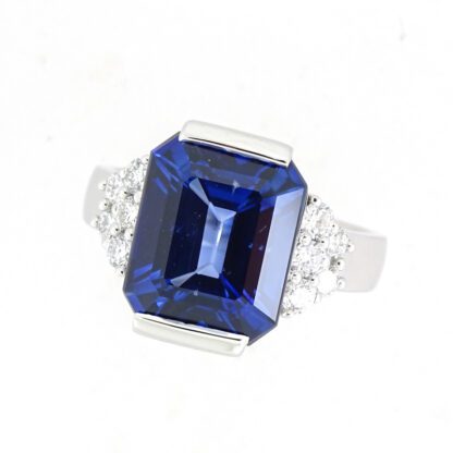 102533S Unique Sapphire & Diamond Ring in 14KT White Gold