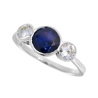 2570S Classic Sapphire & Diamond Ring in 14KT White Gold
