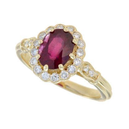 2861R-Y Vintage Ruby & Diamond Ring in 14KT Gold