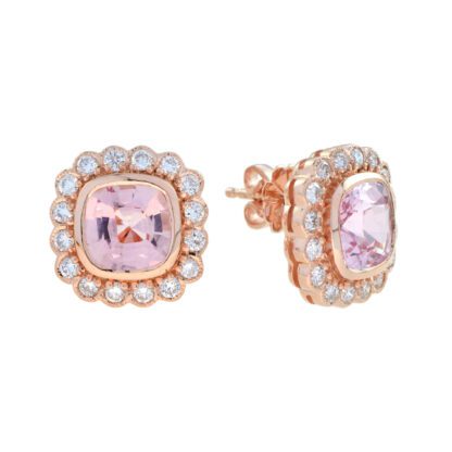 51941M Morganite & Diamond Earrings in 14KT Rose Gold