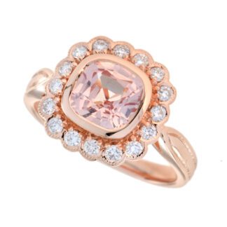 5194M Morganite & Diamond Ring in 14KT Rose Gold