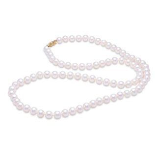 6572403 6.5-7mm 24" Fresh Water Pearl Necklace 14KT Yellow Gold