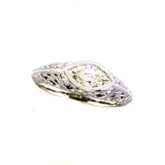 24121 Vintage Marquis Diamond Ring in 14KT White Gold