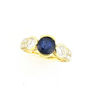 43003S Unique Sapphire & Diamond Ring in 14KT Yellow Gold