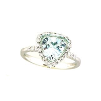 935119Q Aquamarine & Diamond Ring in 14KT White Gold