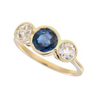 2570CS Ceylon Sapphire & Diamond Ring in 14KT Gold