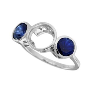 257080S Natural Sapphire Semi-Mount in 14KT White Gold