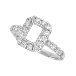 46530 Semi-mount with Diamonds in 14KT White Gold