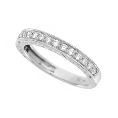 46860B Wedding Band with Diamonds in 14KT White Gold