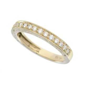 46860B - Y Wedding Band with Diamonds in 14KT Yellow Gold