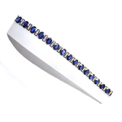 13207S Unique Sapphire & Diamond Bracelet in 14KT White Gold