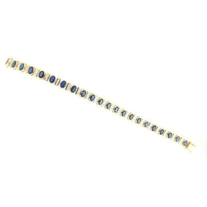 13207S-Y2 Unique Sapphire & Diamond Bracelet in 14KT Yellow Gold