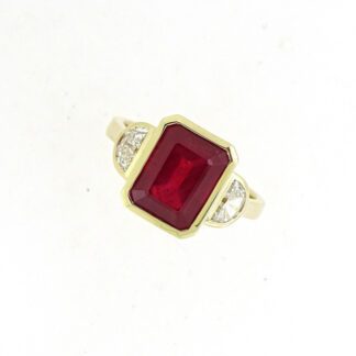 13208R Unique Ruby & Diamond Ring in 14KT Yellow Gold