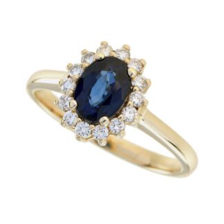 465210S Classic Sapphire & Diamond Ring in 10KT Yellow Gold
