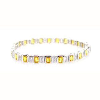 3620YS Unique Yellow Sapphire & Diamond Bracelet in 14KT White Gold