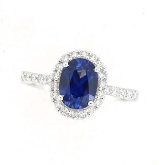935119S Classic Sapphire & Diamond Ring in 14KT White Gold