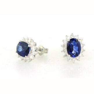9773186S Sapphire & Diamond Earrings in 14KT White Gold