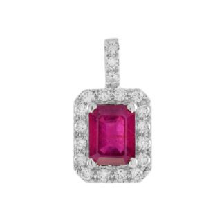 00752R Classic Ruby & Diamond Pendant in 14KT Gold