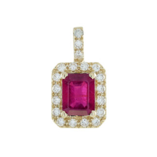 00752R-Y Classic Ruby & Diamond Pendant in 14KT Gold