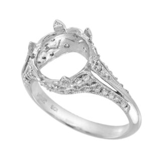 4804 Vintage Semimount with Diamonds in Platinum