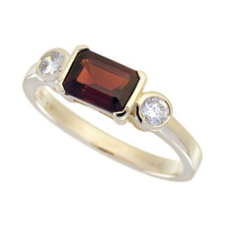 5770R Mod Ruby & Diamond Ring in 14KT Yellow Gold