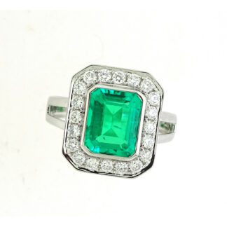 7815E Emerald & Diamond Ring Set in 14KT White Gold