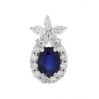 02862S Unique Sapphire & Diamond Pendant in 14KT Gold