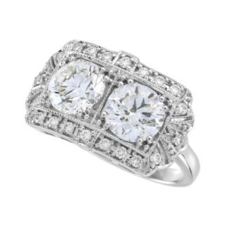 5774D Vintage Diamond Ring in Set in 14KT White Gold