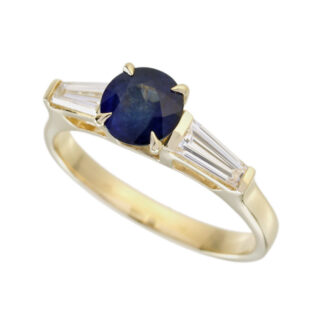 5824S Classic Sapphire & Diamond Ring in 14KT Yellow Gold